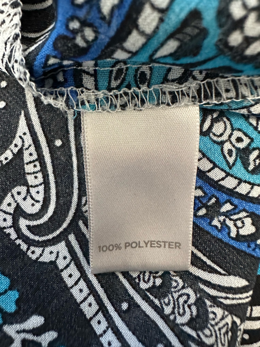 Avenue Tunic Size 22/24 Black White Blue V-Neck Art Deco Pull Over Tunic 3X - Picture 6 of 7